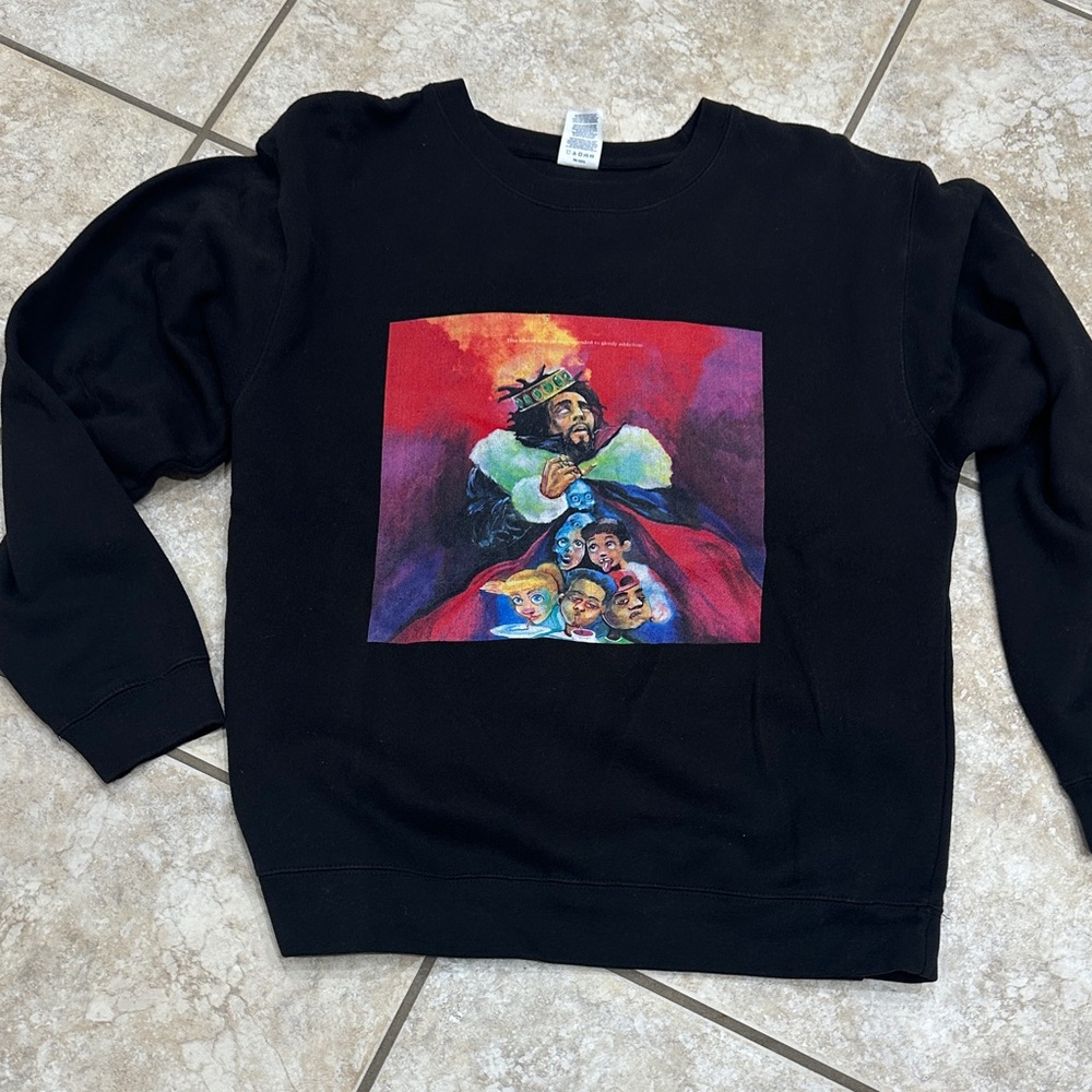 J Cole black sweatshirt